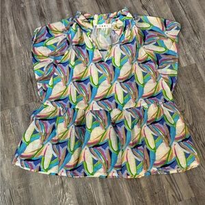 THML Colorful Abstract Pattern Blouse